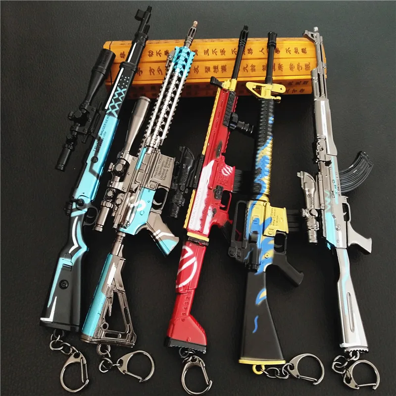 Game Pubg Keychain New Skin Colorful Metal Keyring Llaveros Gun 98k Awm Scarl Weapon Model Key Chains Pubg Car Pendant Toy Key Chains Aliexpress