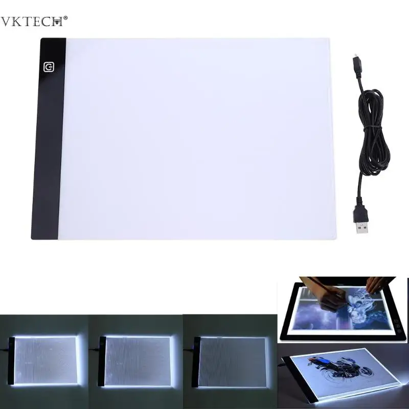 

A4 LED Artist Stencil Drawing Tablet Board Three Level Light Tracing Table Pad Arts Digital Drawing Board Diamond Painting Pad