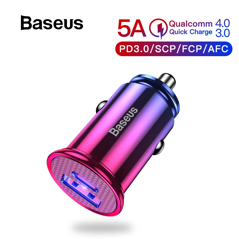 Baseus 30 W سريعة تهمة 4.0 3.0 USB سيارة شاحن سامسونج هواوي أدائنا SCP QC4.0 QC3.0 سريع PD USB C سيارة الهاتف شاحن