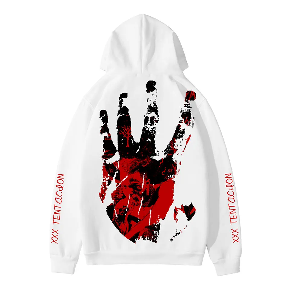 Uomo Chic Pop XXXTENTACION Doppio Stampato Pullover Felpa Con Cappuccio US  Rap Cantante XXXTENTACION Felpa Hip Hop Bianco Cluture Moda|Hoodies \u0026  Sweatshirts| - AliExpress