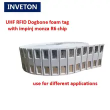 Толщина 2-3 мм UHF rfid Smartrac dogbone с тегом пены(размер может быть настроен) посылка в рулоне для rfid различных приложений