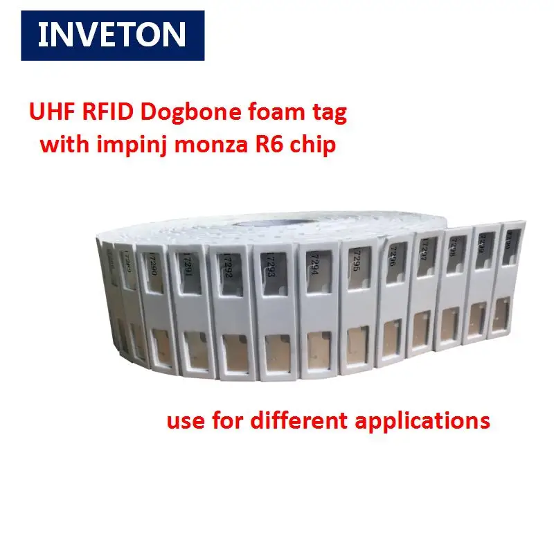 Толщина 2 3 мм UHF rfid Smartrac dogbone с биркой из пенопласта (размер может быть изменен)