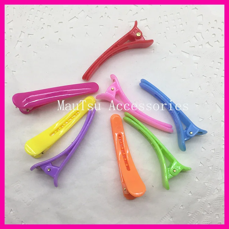 100PCS 4.5cm 1.85" Assorted Solid Colors Plain Plastic Alligator Clips