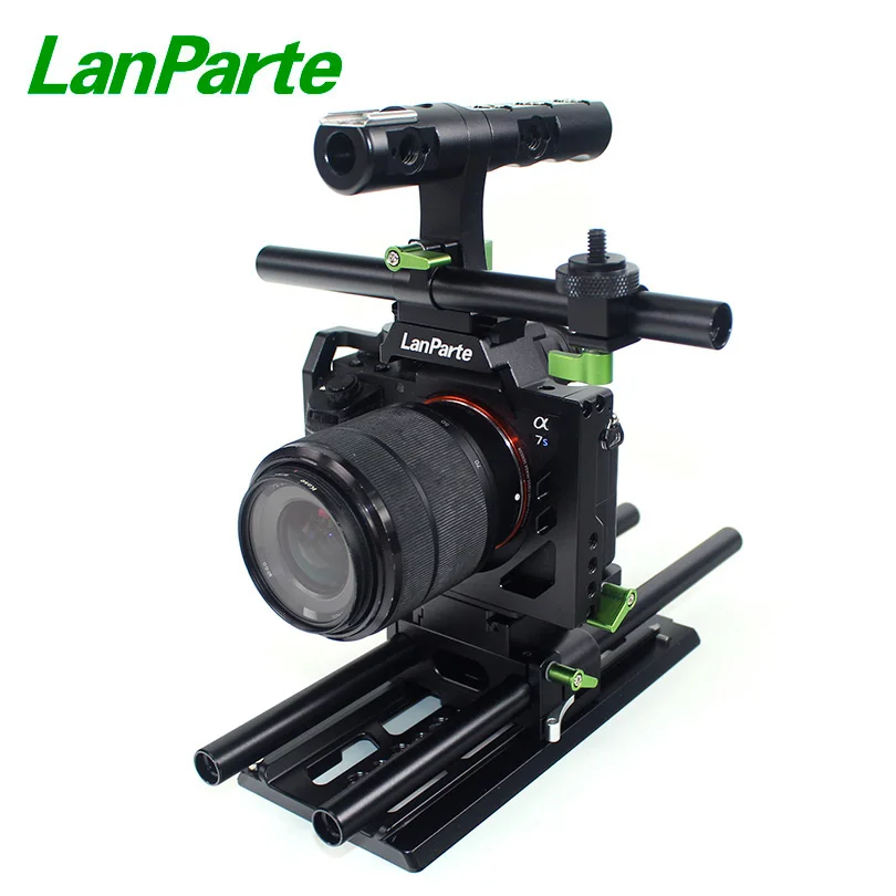 

Lanparte Quick Release A7SII Camera Kit Rig with Case Top Handle Grip Dovetail Plate Slide for Sony Camera A7SII