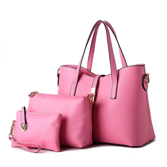 2017 Colorful Designer Women Pu Leather Solid Tote Cute Crossbody 2017 Colorful Designer Women Pu Leather Solid Tote Cute Crossbody Bag Fashion Lady Three Set Handbag