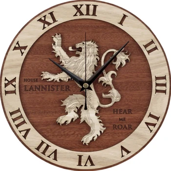 

Wall Clock Modern Design Lannister Wood Record Clocks Quartz 3D Decorative Classic Wall Watch Home Decor