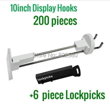 25 см планка настенная доска крюк безопасности дисплей крюк шт. 200 шт. крюк+ шт. 6 шт. detacher