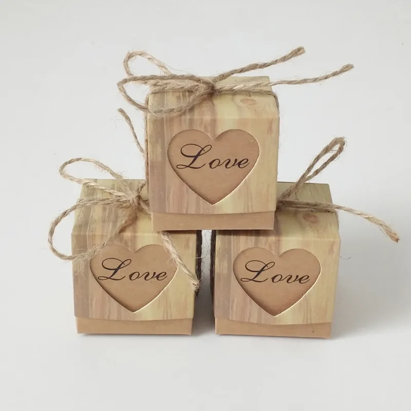 

10Pcs/lot Romantic Kraft Paper Love Candy Box Wedding Favors Happy Marriage Sweet Bag Home Party Guests Gifts Decorative Crafts