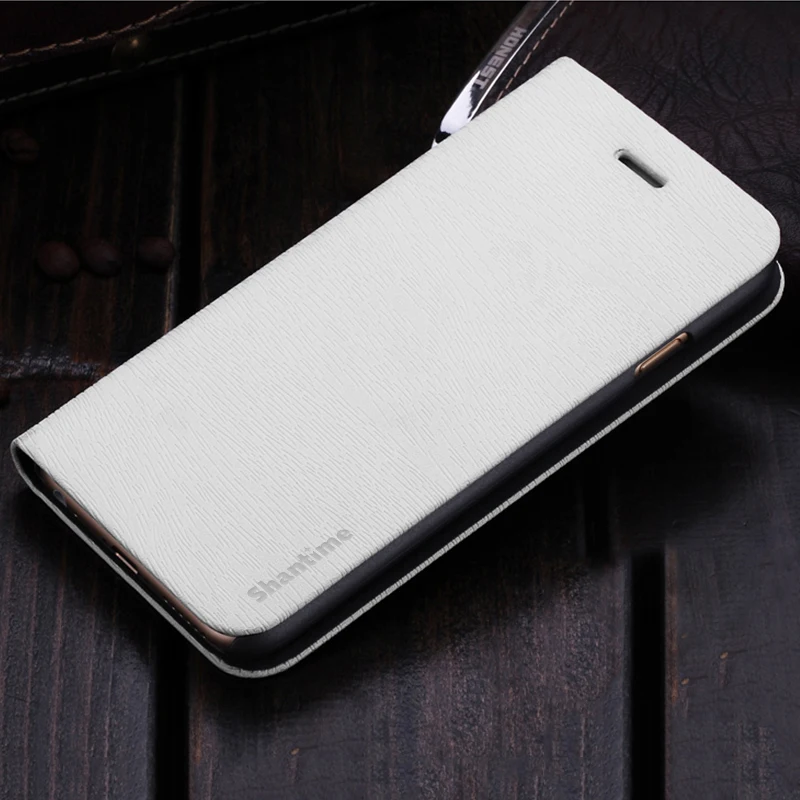 Wood grain PU Leather Phone Case For Vernee M5 Flip Book Case For Vernee M5 Business Wallet Case PC Shell Back Cover - Цвет: White