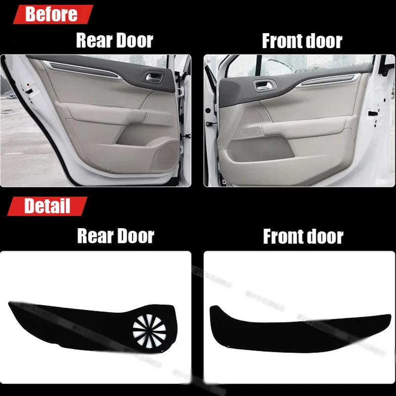 

4pcs Fabric Door Protection Mats Anti-kick Decorative Pads For Citroen C4L