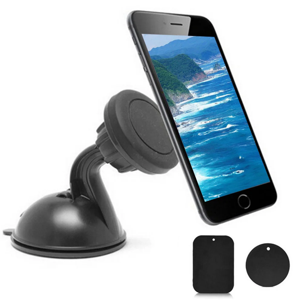 

Magnet Car Phone Holder 360 Degree Rotation Long Arm Windshield Mount Bracket Stand with Suction Cup for iPhone 7 Android Phone