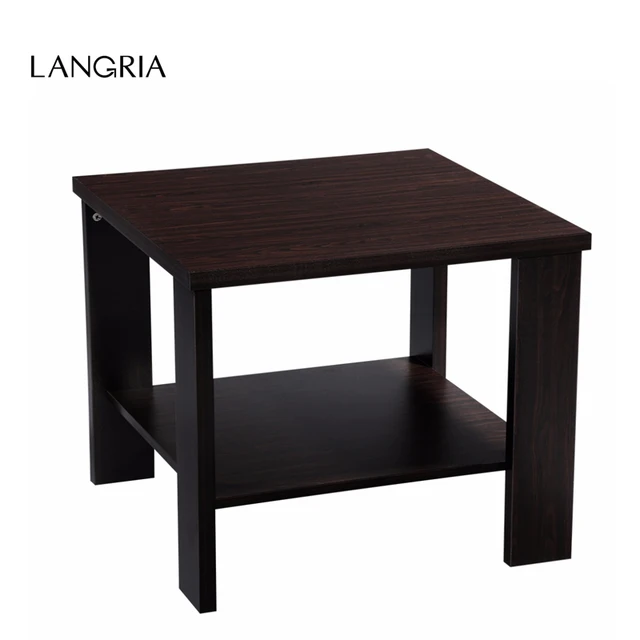 Langria Modern Minimalist Square Coffee Tea Side Sofa End Table Langria Modern Minimalist Square Coffee Tea Side Sofa End Table Night Stand With Bottom Shelf Black