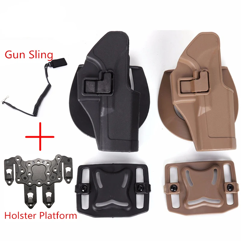 Tactical Airsoft Pistol Glock Holster with Gun Sling MOLLE Adapter