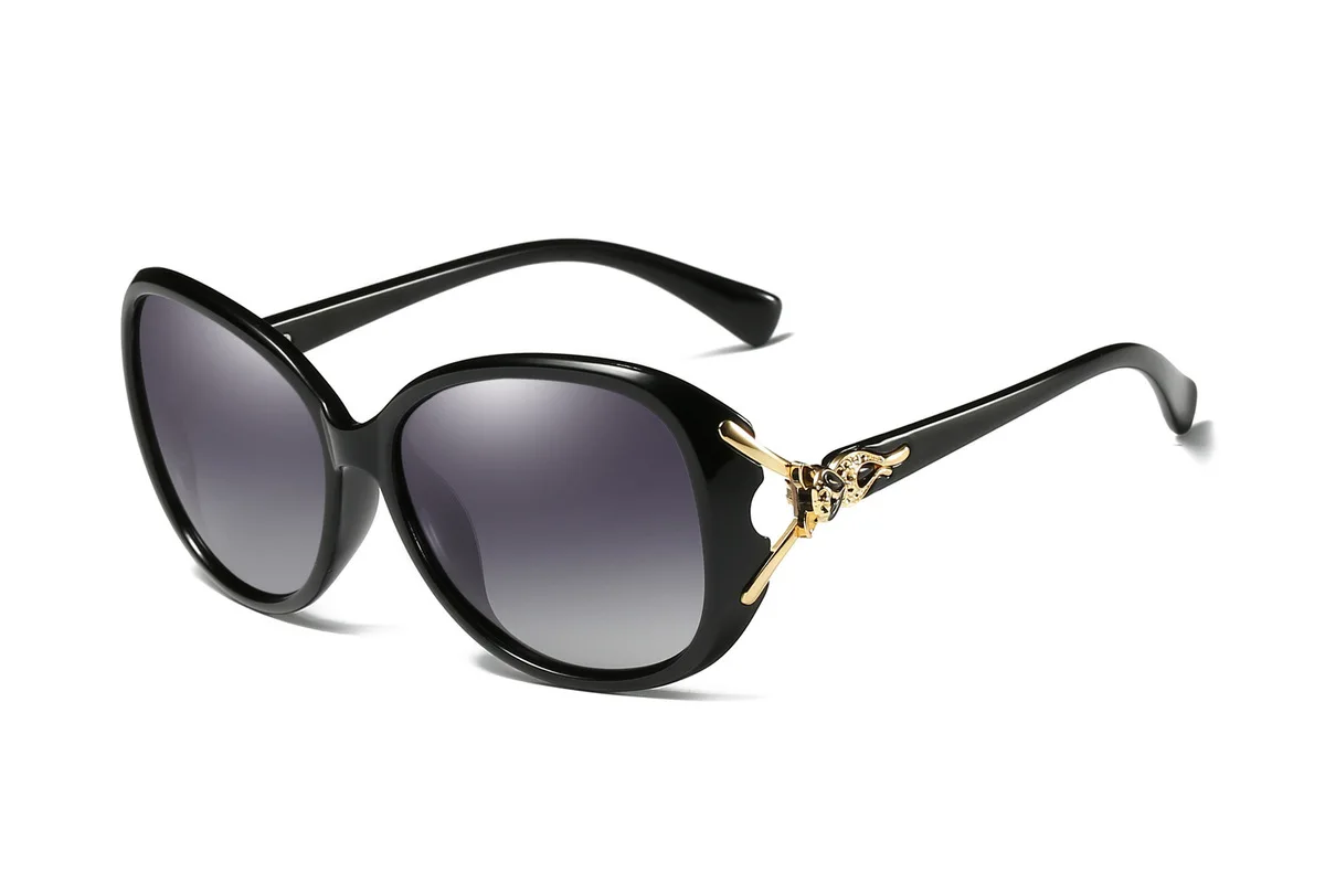 Поляризованные очки Aoron женские солнцезащитные очки Брендовые элегантные вождения zonnebril dames lunette de soleil fomme achki для женщин - Цвет линз: black