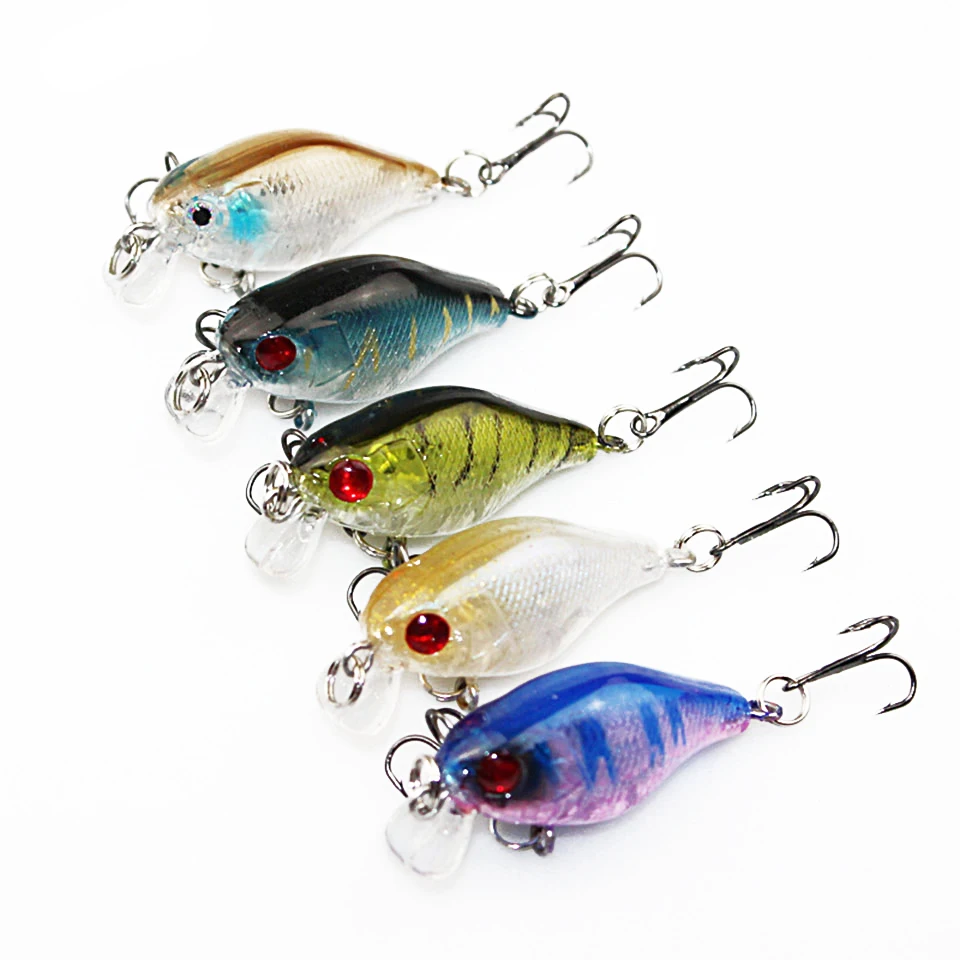 5PCS/Lot 4cm/4.2g Mini Crazy Wobble Pesca Crankbait Hard Crank Bait
