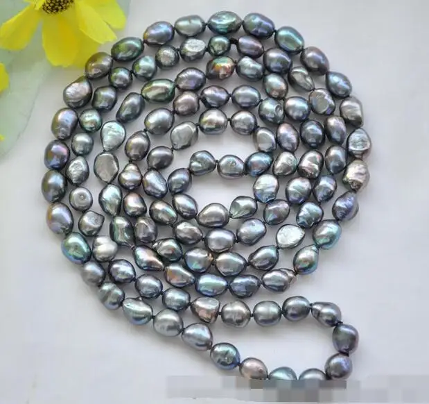 

song voge gem nanJ1672 PEACOCK BLACK baroque freshwater pearl necklace