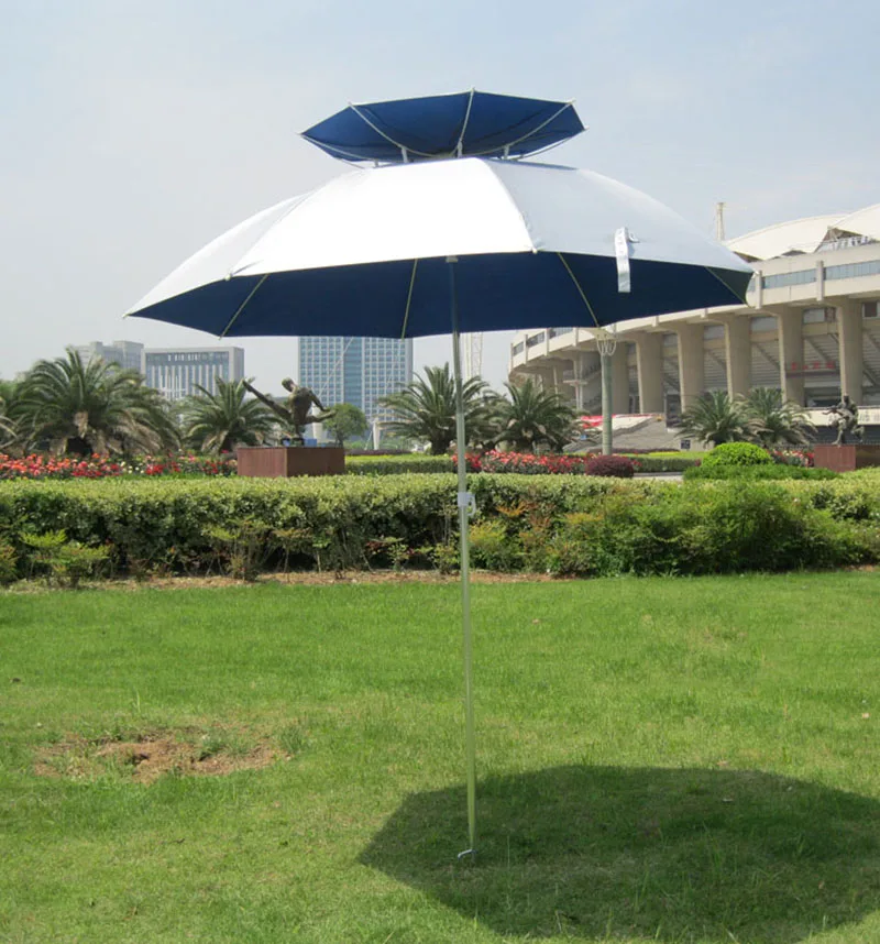 

2.0M Fishing Umbrella Double Layer Anti Wind Rain UV Folding Outdoor Umbrella Beach Tool B115