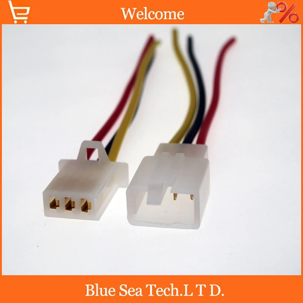 White 2.8mm 3 pin Electrical Connector plug with 10CM copper wire for E