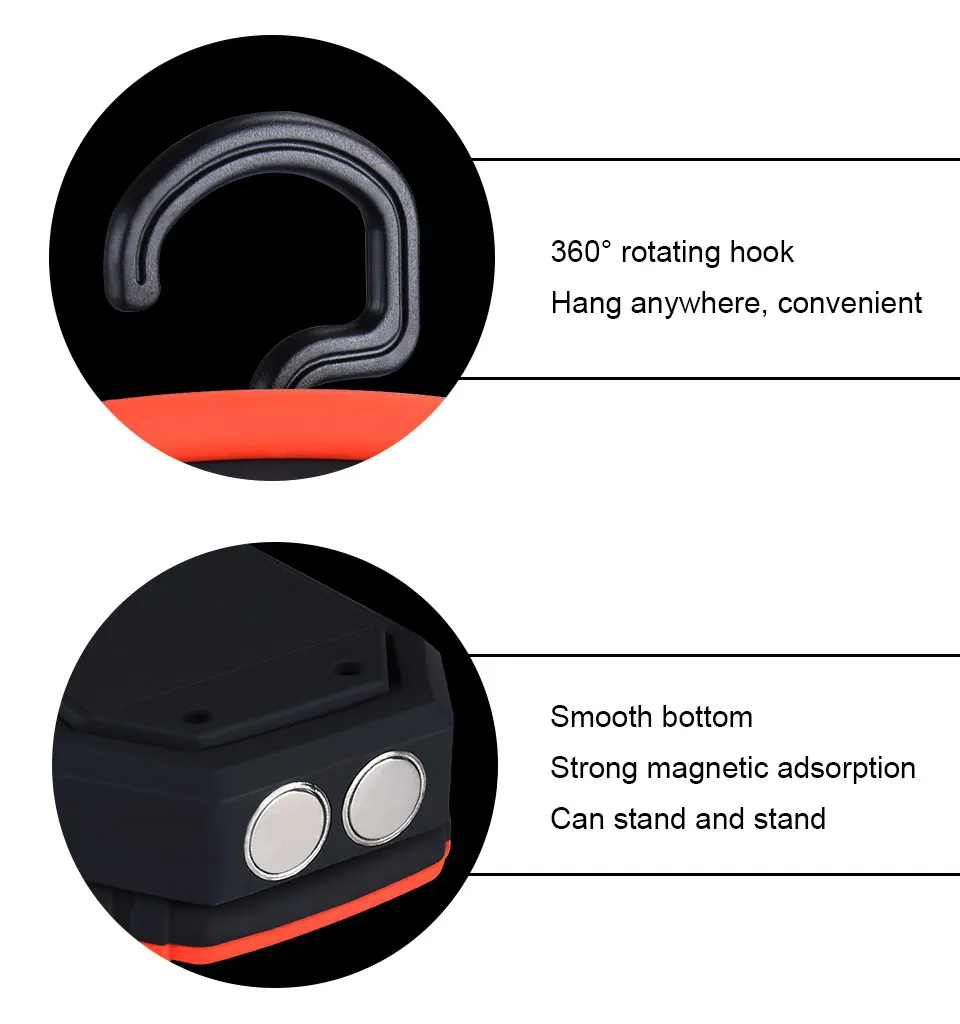 High Power LED Work Light Rechargeable Work Light Portable Lantern Searchlight LED Focus Rechargeable Magnetic Hanging Hook Lamp (6)