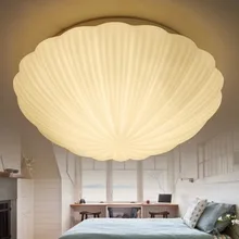 LED Mediterranean balcony ceiling lamps shell entrance corridors children's room warm electrodeless dimming bedroom lamp 20cmsky blue hot bending glass lamps tiffany balcony and kitchen aisle simple fashion the mediterranean lamp windows and balcony