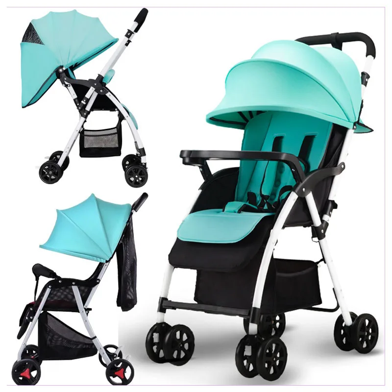 Ultra Light Portable Folding Baby Stroller Can Sit Lie Reverse Handle Four Wheels Umbrella Car Airp