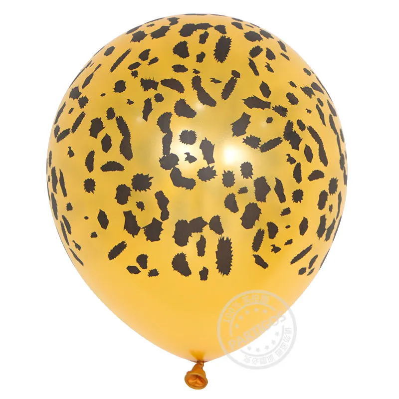 10 шт./лот, 12 дюймов, 3,2 г, воздушные шарики из латекса с животными, тигром, зеброй, собакой, леопардом, на день рождения, тематические шарики для вечеринки, гелиевые надувные шарики, детский подарок - Цвет: leopard