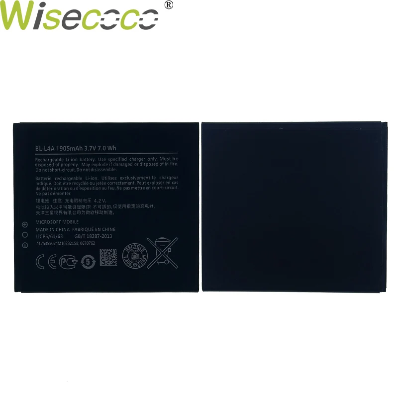 Wisecoco 1905/3000 мАч BL-L4A аккумулятор для Nokia Lumia 535 RM-1090 RM-1089 Dual 830 RM-984 BL L4A телефон+ код отслеживания