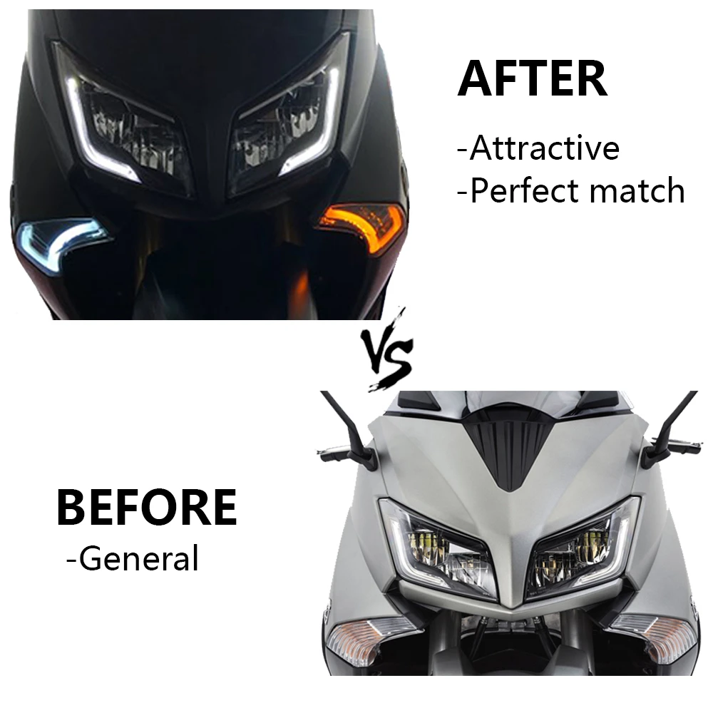 KEMiMOTO para YAMAHA Tmax 530 T-Max530 TMAX530 2013 2014 2015 2016 luz de freno de cola trasera LED de señal de vuelta trasera Accesorios T-Max 530 T MAX 530 - 2