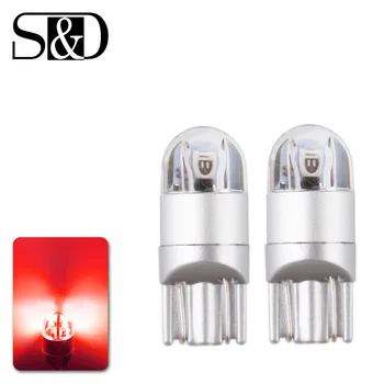 

10pcs T10 W5W LED Car Bulbs 3030 Chips 194 168 501 License Plate Lights Interior Lighting Instrument Lights 12V 5w Red