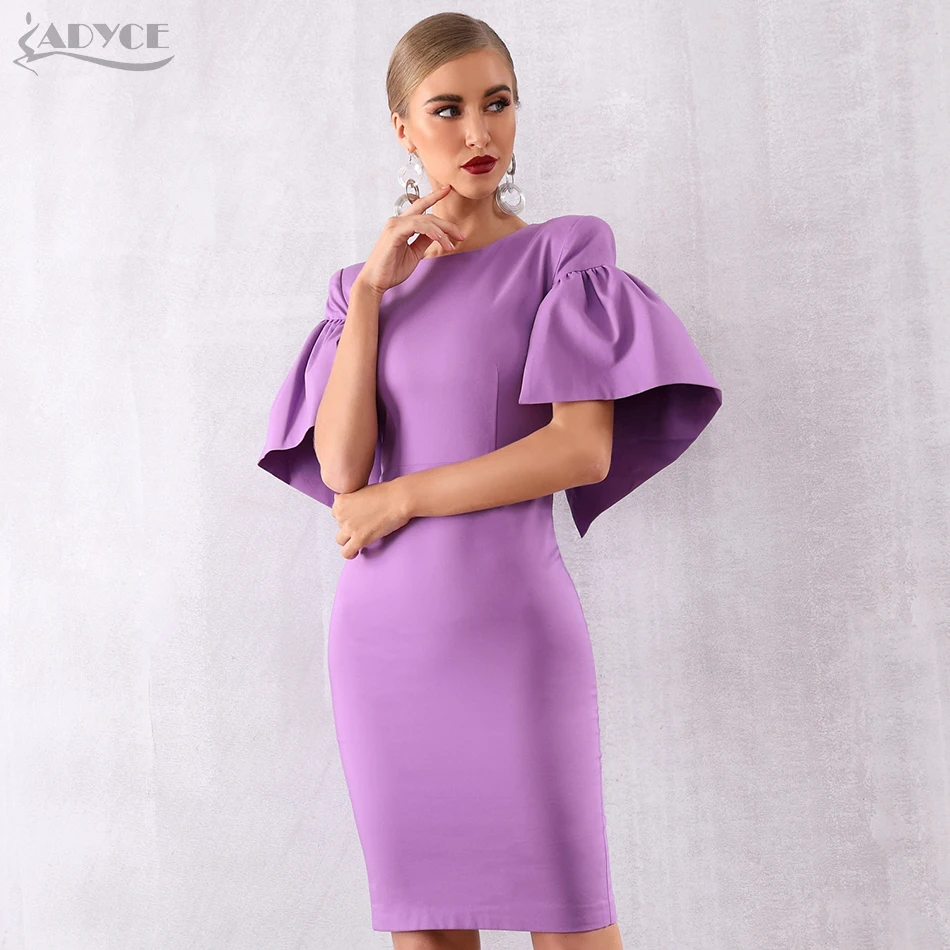 Adyce 2019 verano Mujer vestido vendaje Vestidos Sexy violeta abrigo corto Manga vestido elegante celebridad pasarela Vestidos de fiesta _ - AliExpress Mobile