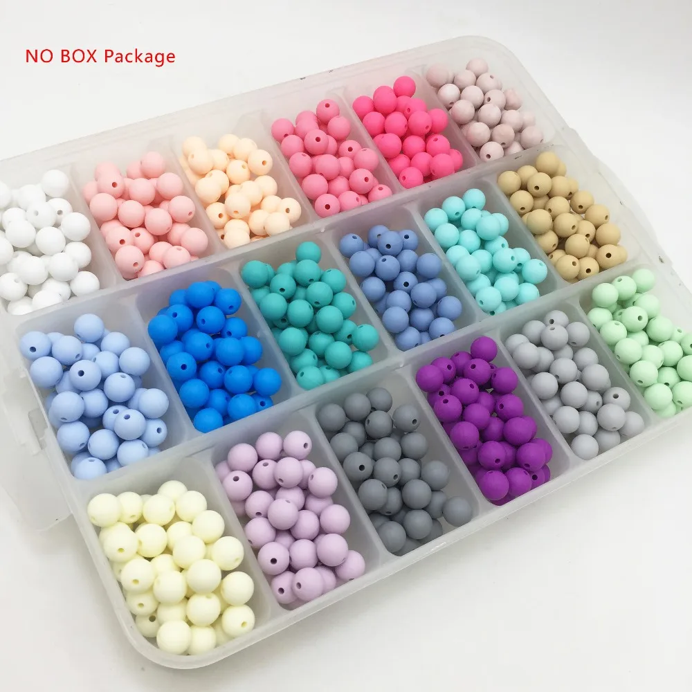 silicone beads 10mm/12mm/15mm candy color 100PC baby teether baby round