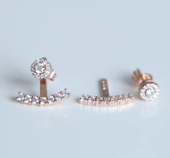 

2017 new Luxury Small Circle Austrian Clear CZ Earring for Women Fashion Party Elegant Stud Earrings Jewelry