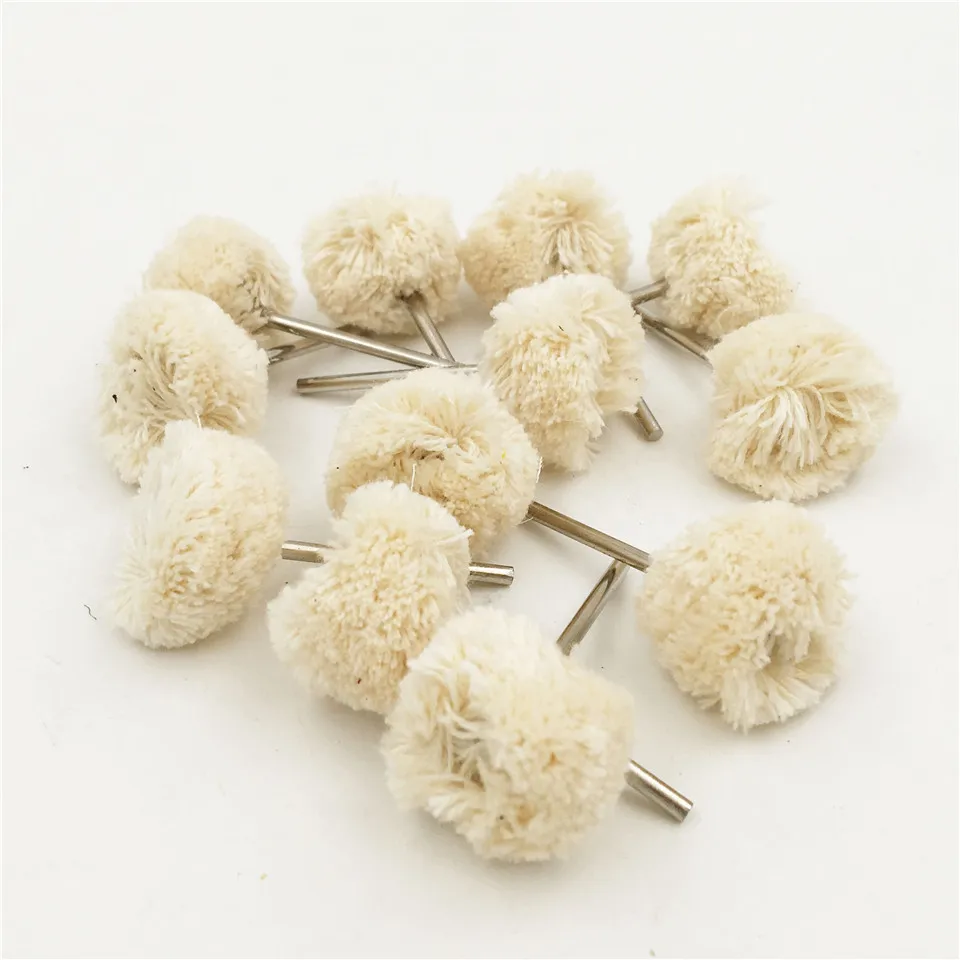 100pcs Shank 2.35mm Double Cotton Thread Polishing Brushes For Dremel Accessories Rotary