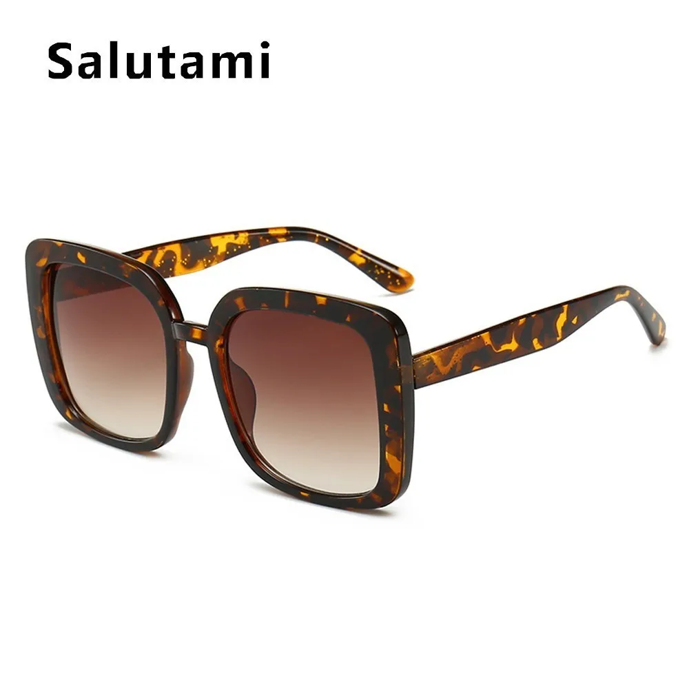 Черные Квадратные женские солнцезащитные очки, роскошные брендовые винтажные Ретро женские солнцезащитные очки, мужские очки, очки, сексуальные шикарные очки - Цвет линз: leopard tea