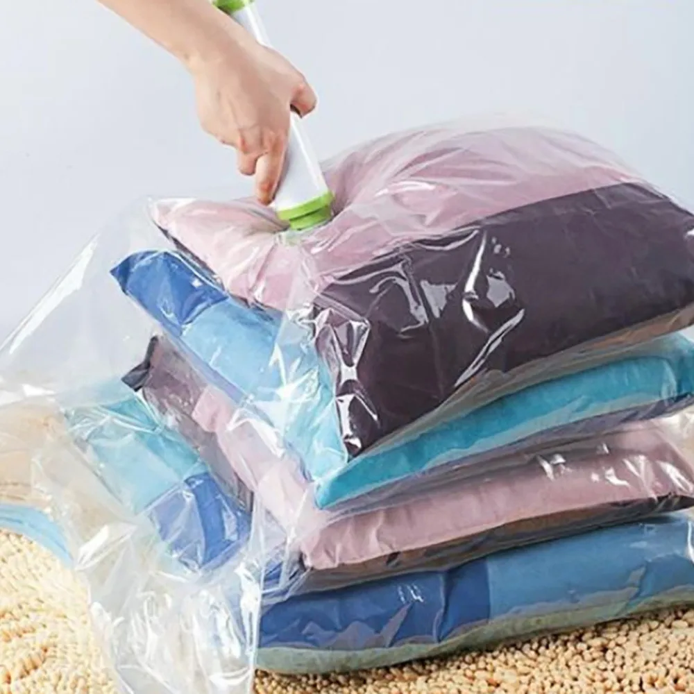 

Vacuum Bag Storage Home Organizer Transparent Border Foldable Clothes Organizer Seal Compressed travel Saving Space Bags Package