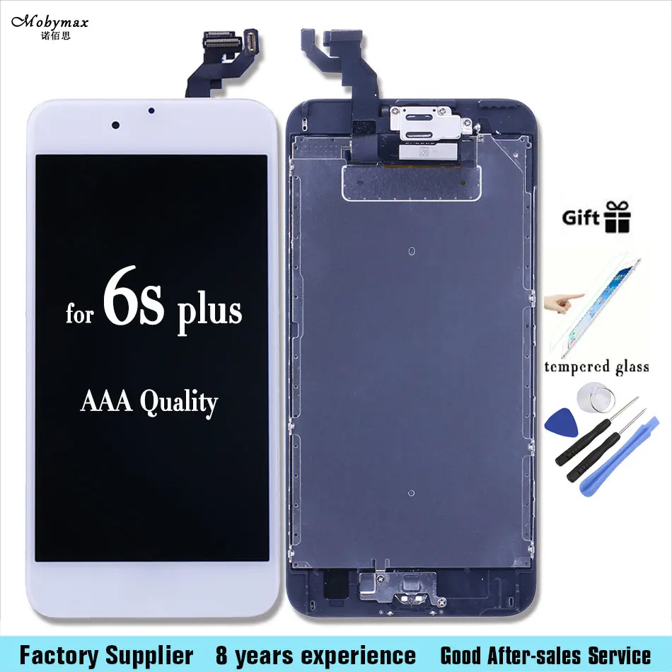 

Full LCD Touch Screen Assembly +Home Button+ Front Camera For iPhone 6S Plus 5.5" A1634 A1687 A1699 with tools +Tempered film