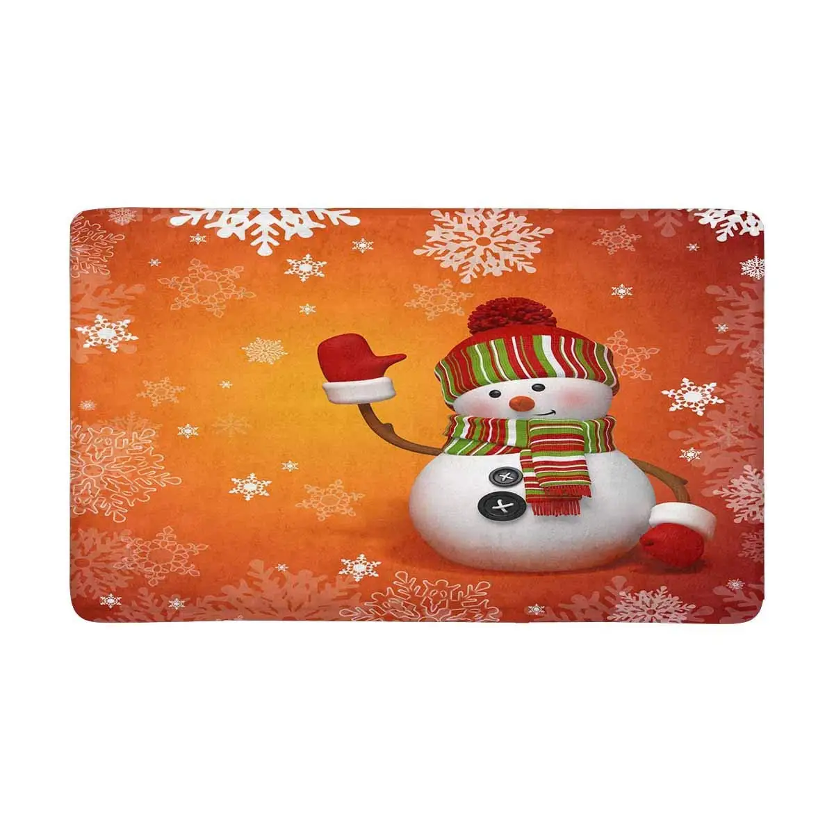 Christmas Snowman Front Door Mat Welcome Doormat for Home Indoor Entrance Kitchen Patio | Дом и сад