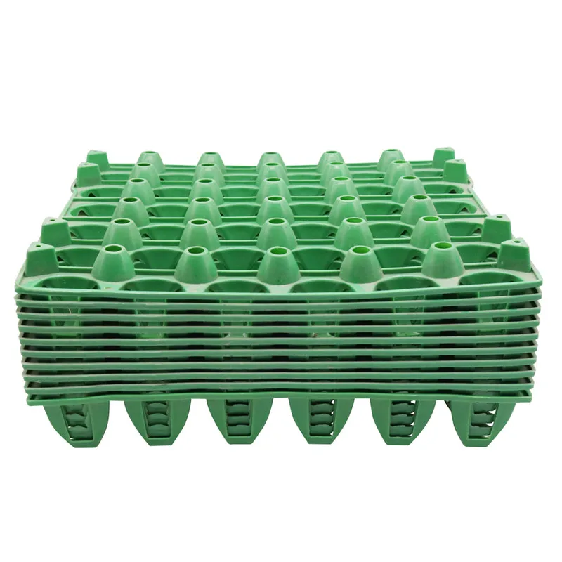 10 pcs Farm Egg Tray 288*288*48mm Egg Tray Transportation And Storage Of Eggs Recycling Plastic Material Egg Trough Depth 36mm - Цвет: green 10 pcs