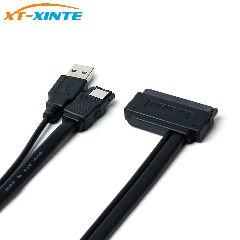 

XT-XINTE 2.5" Hard Disk Drive 2IN1 SATA 22Pin Cables 22Pin to eSATA Data USB Powered Cable Adapter 50cm for SSD HDD