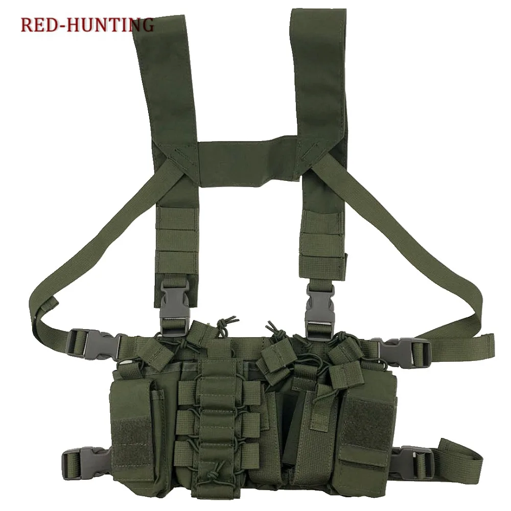 Tactical Chest Rig Light Outdoor Vest Adjustable Military Airsoft Paintball Hunting with Mag Pouch |