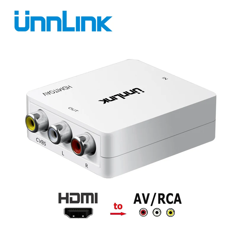 Unnlink HDMI в AV конвертер адаптер CVSB RCA Композитный сигнал 720P 1080P NTSC PAL для старого ЖК