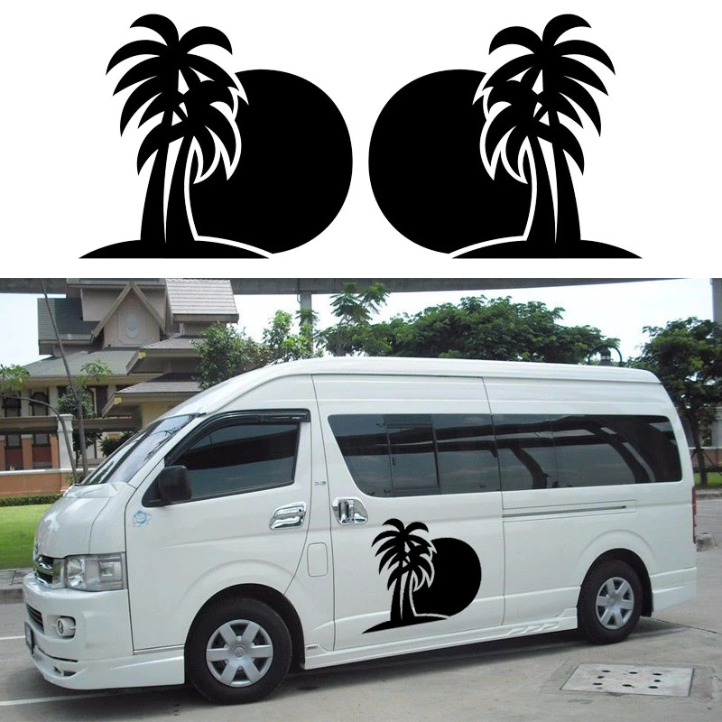 Hamac De Soleil Avec Palmier 2 Pieces Un Pour Chaque Cote Camping Car Van Remorque Camion Moteur Maison Kit Graphique En Vinyle Autocollants De Porte De Voiture Aliexpress
