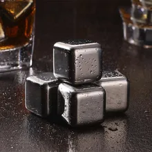 Многоразовая нержавеющая сталь камни для камень для охлаждения виски кубики для вина пиво, сок Кухонные аксессуары замороженный кубик льда
