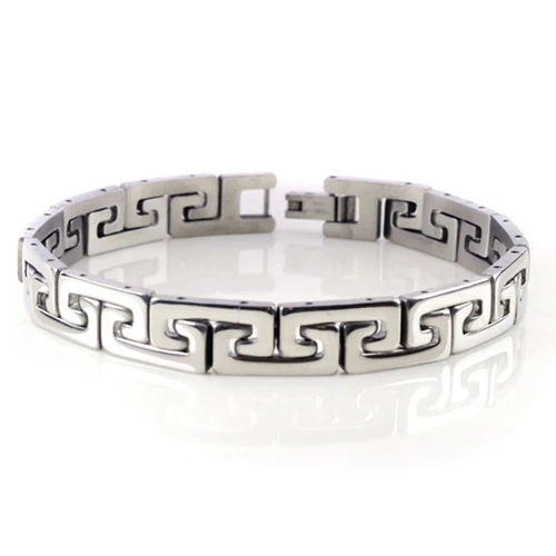 

Designed Cool Men's Stainless Steel Chain Wristband Clasp Cuff Punk Bangle Bracelet