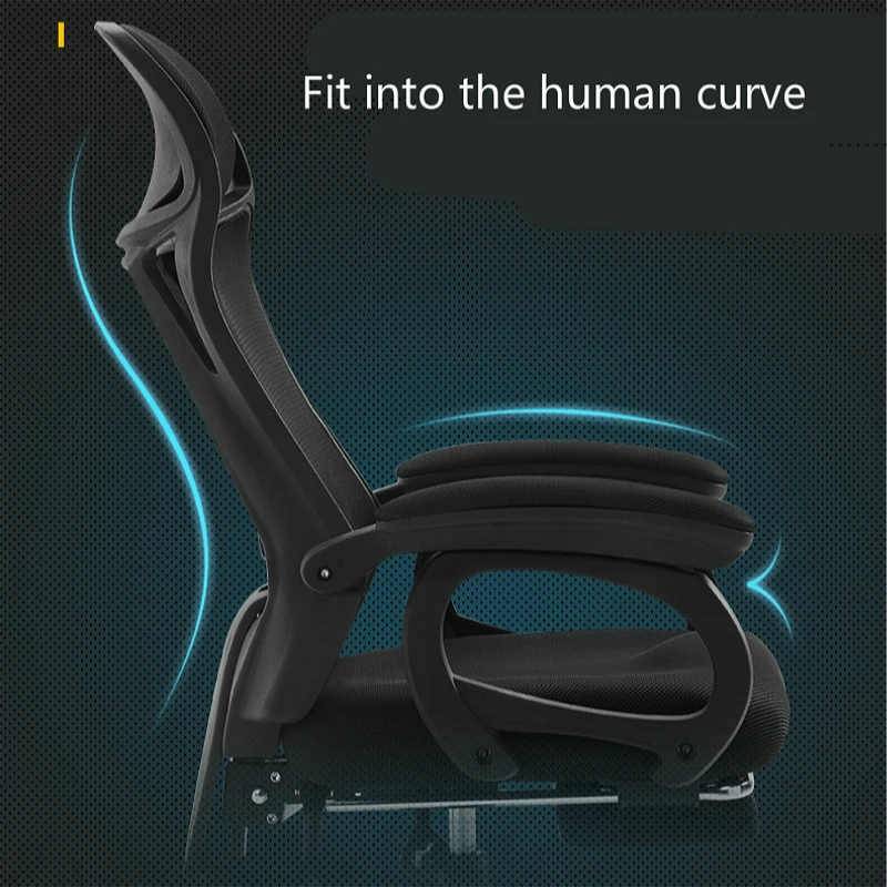 قماش شبكي المنزلية كرسي الكمبيوتر متعددة الوظائف تدليك رفع استدارة كرسي مكتب مستلق قطب كرسي بمسند للقدم