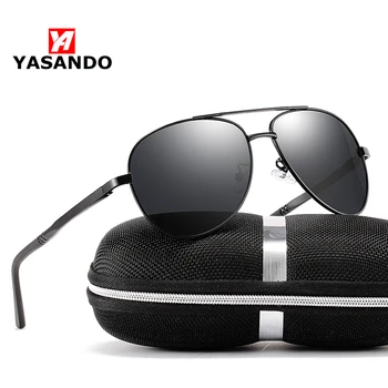 

Polarized Sunglasses Men YASANDO Aluminum magnesium Frame Classical Pilot Driving Sunglasses UV400 Lens Male Eyewear XY-033