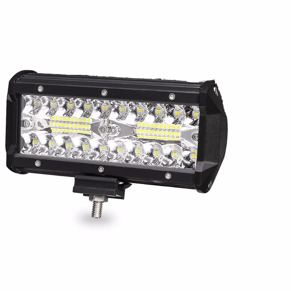 

120W 40 LEDs 13200Lm Work Light Bar Roof Tri Row 7 inch Driving Strip Fog Lamp Offroad SUV Truck Light