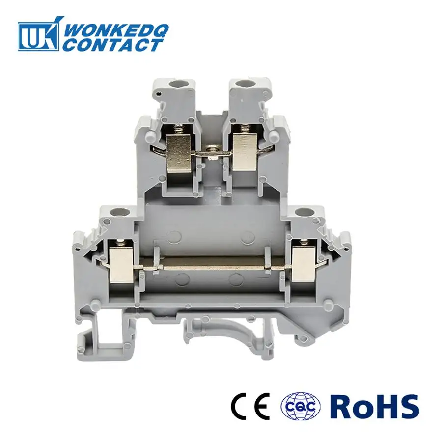 

10Pcs Din Rail Screw Terminal Block UKK-3 Mount Screw Instead of PHOENIX CONTACT Connector Electronic Double Wire Connectors