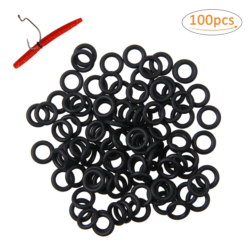 100 O-Rings Per Pesca Wacky - Anelli Di Gomma Per Esche Senko