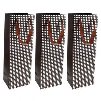 

12pcs Set Polka Dot Paper Handle Wine Bottle Bag Wedding Party Favor